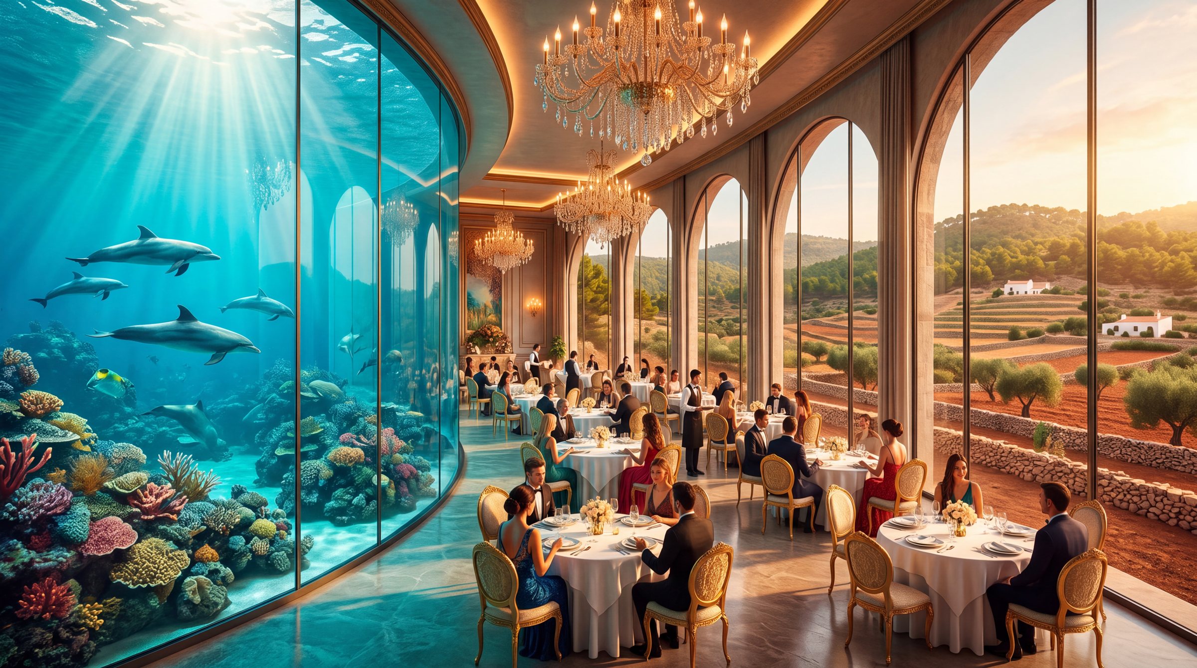 The underwater restaurant at The Lagoon